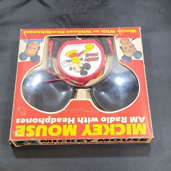 BRAND NEW VINTAGE 1970'S Walt DISNEY MICKEY MOUSE AM RADIO W/ HEADPHONES - Picture 6 of 10